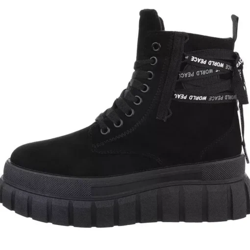 JEANS Kengät>Paksupohjaiset nilkkurit musta