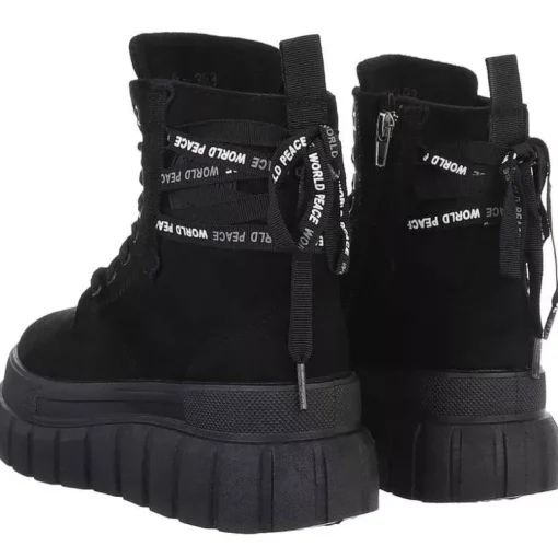JEANS Kengät>Paksupohjaiset nilkkurit musta