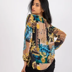 JEANS Pitkähihaiset Paidat></noscript>Pammy Amaya kuvioitu paita musta-beige