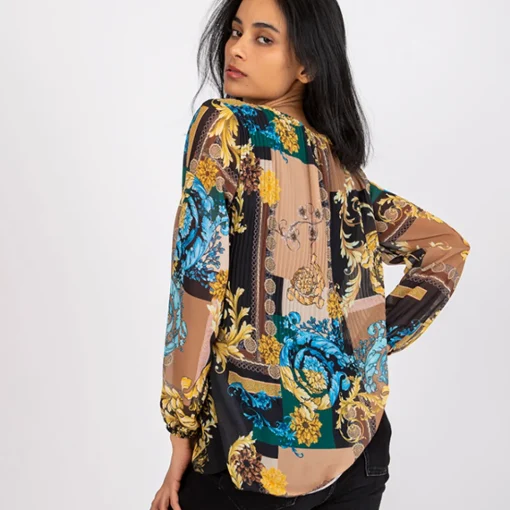 JEANS Pitkähihaiset Paidat>Pammy Amaya kuvioitu paita musta-beige