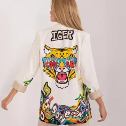JEANS Takit>Pammy Cool Art kuvioitu bleiseri luonnonvalkoinen