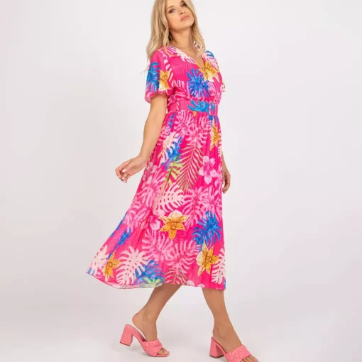 JEANS Midimekot>Pammy Coral kuvioitu mekko pinkki
