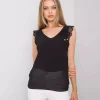 JEANS Lyhythihaiset Paidat Ja Topit>Pammy Sapphire sifonkitoppi musta