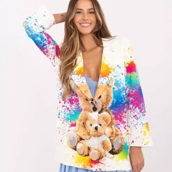 JEANS Takit>Pammy Teddie kuvioitu bleiseri luonnonvalkoinen