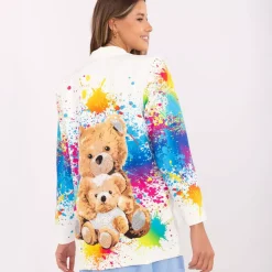 JEANS Takit>Pammy Teddie kuvioitu bleiseri luonnonvalkoinen