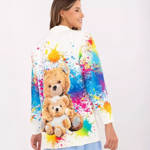 JEANS Takit>Pammy Teddie kuvioitu bleiseri luonnonvalkoinen