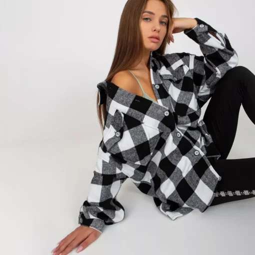 JEANS Pitkähihaiset Paidat>Patiskha Beryl flanellipaita mustavalkoinen
