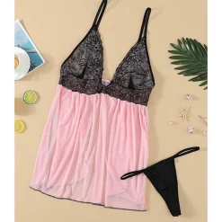 DL Collection Alusvaatteet></noscript>Pinkki babydoll ja stringit