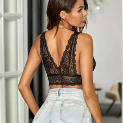 JEANS Lyhythihaiset Paidat Ja Topit | Alusvaatteet>Pitsinen bralette musta