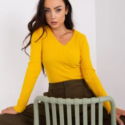 JEANS Pitkähihaiset Paidat></noscript>PM Adella superstretch neulospaita mustard