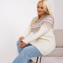JEANS Pitkähihaiset Paidat>PM Minde kuvioitu neulepaita l.valkoinen