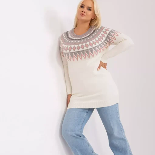 JEANS Pitkähihaiset Paidat>PM Minde kuvioitu neulepaita l.valkoinen