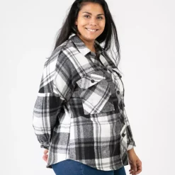 JEANS Pitkähihaiset Paidat | Plus!></noscript>Pomme Rouge flanellipaita mustavalkoinen