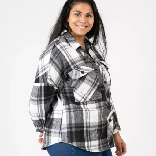 JEANS Pitkähihaiset Paidat | Plus!>Pomme Rouge flanellipaita mustavalkoinen
