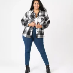 JEANS Pitkähihaiset Paidat | Plus!></noscript>Pomme Rouge flanellipaita mustavalkoinen