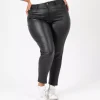 JEANS Housut | Plus!>Pomme Rouge High Waist Coated housut musta