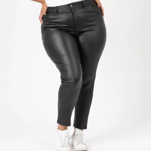 JEANS Housut | Plus!>Pomme Rouge High Waist Coated housut musta