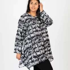 JEANS Tunikat | Plus!>Pomme Rouge Slogan tunika musta