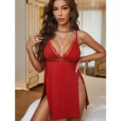 DL Collection Alusvaatteet>Punainen babydoll ja stringit