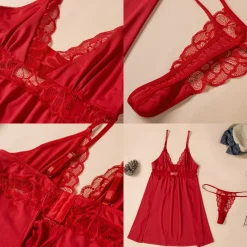 DL Collection Alusvaatteet></noscript>Punainen babydoll ja stringit