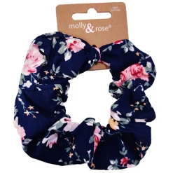 JEANS Hiustarvikkeet>Puuvilladonitsi 8 cm navy/kukkakuvio