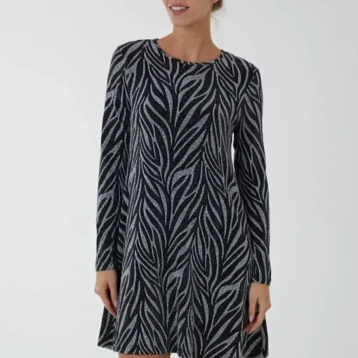 JEANS Minimekot>Qed LDN Aline Lurex mekko musta-hopea