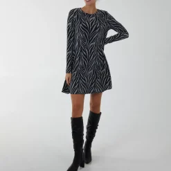 JEANS Minimekot>Qed LDN Aline Lurex mekko musta-hopea