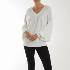 JEANS Pitkähihaiset Paidat | Neuleet>Qed LDN Desiree neulospaita valkoinen
