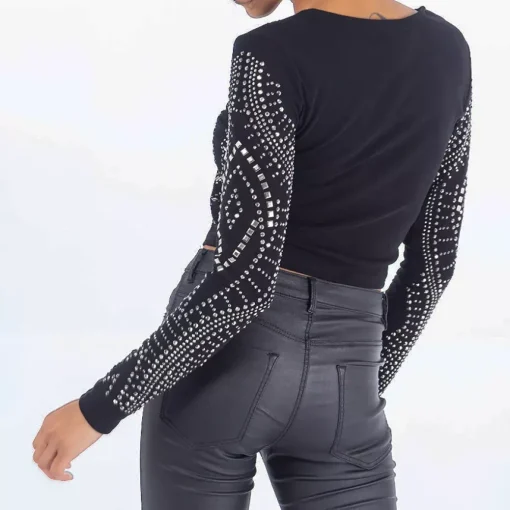 JEANS Pitkähihaiset Paidat>Qed LDN Diamante paita musta