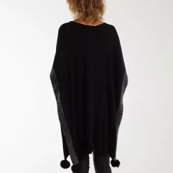 JEANS Neuleet | Plus!></noscript>Qed LDN Eliz neuleponcho musta