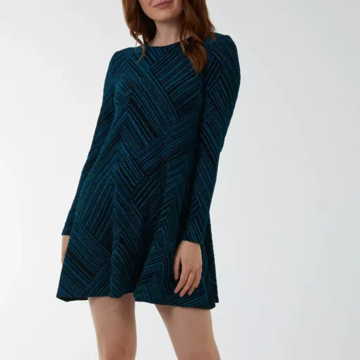 JEANS Minimekot>Qed LDN Laora kimallemekko petrooli