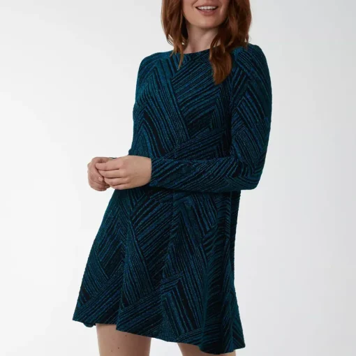 JEANS Minimekot>Qed LDN Laora kimallemekko petrooli