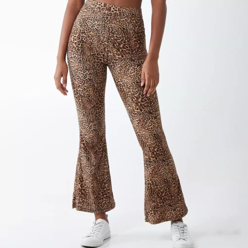 JEANS Housut>Qed LDN Nya leopardikuvioiset housut