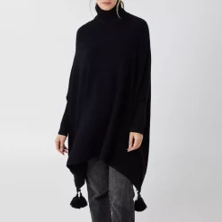 JEANS Neuleet | Plus!>Qed LDN Wiv neuleponcho musta