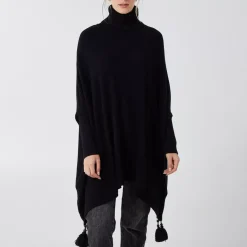 JEANS Neuleet | Plus!>Qed LDN Wiv neuleponcho musta