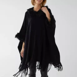JEANS Neuleet | Plus!>Qed LDN Zoa neuleponcho musta