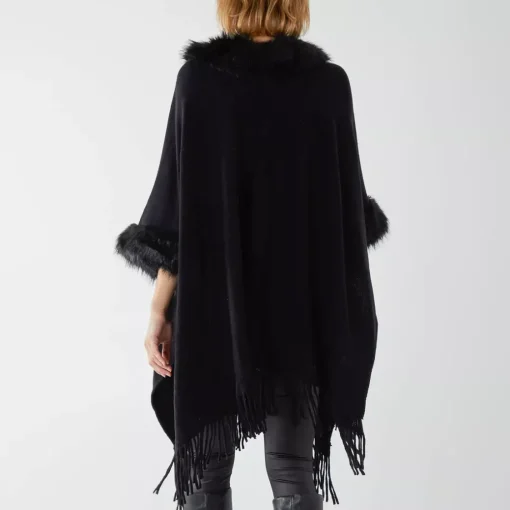 JEANS Neuleet | Plus!>Qed LDN Zoa neuleponcho musta