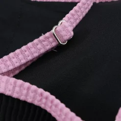 JEANS Uima-asut></noscript>Raidallinen ribattu bikinisetti musta
