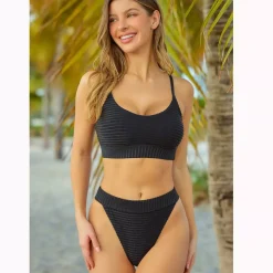 JEANS Uima-asut>Ribattu bikinisetti musta