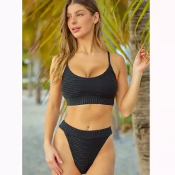 JEANS Uima-asut></noscript>Ribattu bikinisetti musta