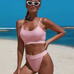 JEANS Uima-asut>Ribattu bikinisetti roosa