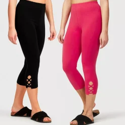 JEANS Leggingsit>Ribbons caprileggingsit 2-pakkaus vadelma/musta