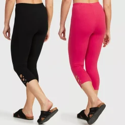 JEANS Leggingsit>Ribbons caprileggingsit 2-pakkaus vadelma/musta