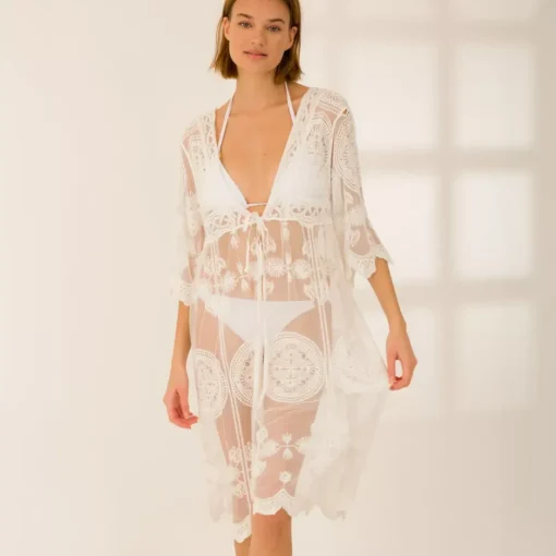 JEANS Takit | Alusvaatteet>Rosa Kendar pitsikaftaani cream