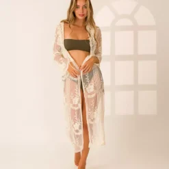 JEANS Takit | Alusvaatteet>Rosa Raya pitsikaftaani cream