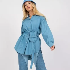 JEANS Pitkähihaiset Paidat></noscript>Rue Paris Brailey paita vyöllä v.sininen