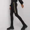 JEANS Leggingsit>Rue Paris Bruna leggingsit musta/kulta