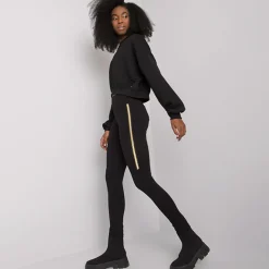 JEANS Leggingsit>Rue Paris Bruna leggingsit musta/kulta