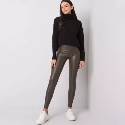 JEANS Leggingsit></noscript>Rue Paris Bryan thermo leatherlook leggingsit t.khaki
