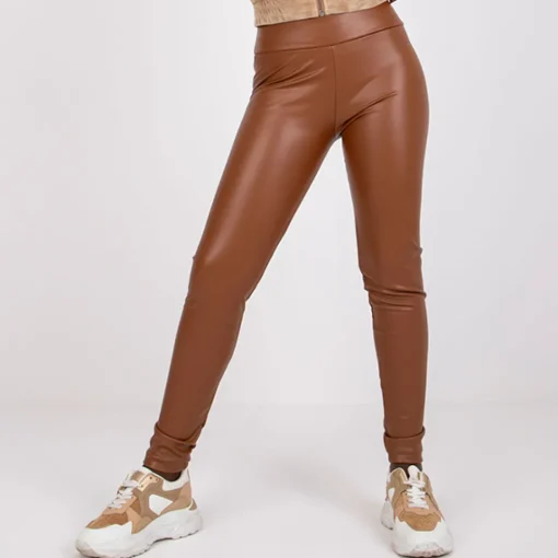 JEANS Leggingsit>Rue Paris Bryan thermo leatherlook leggingsit kameli